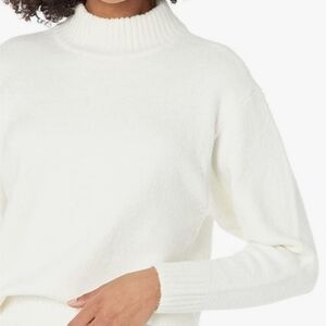 Daily Ritual Ivory Cream Mock Neck Turtleneck Sweater Small